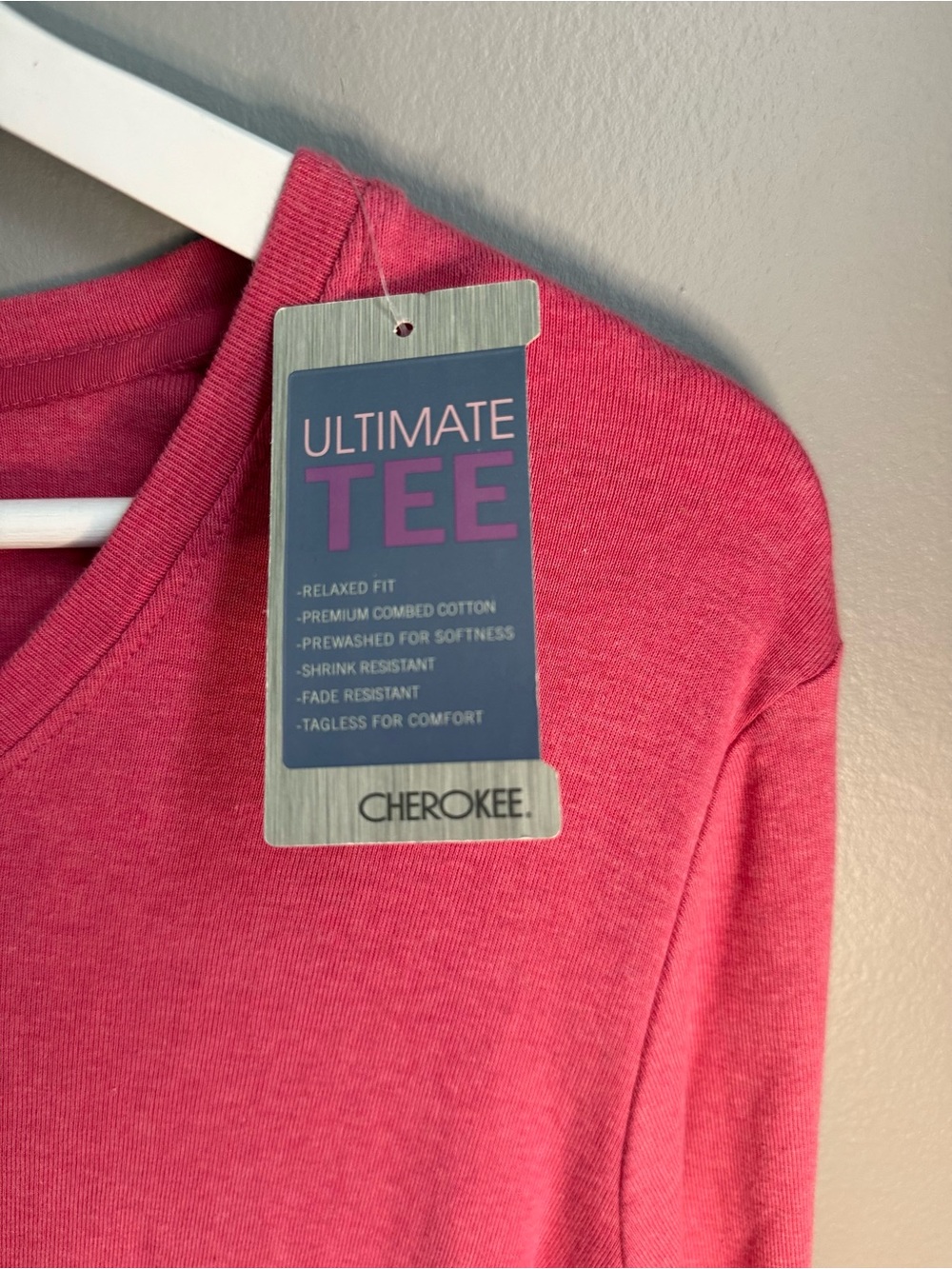 Cherokee Women's Long Sleeve Ultimate Tee in Bright Pink